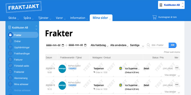Abicart Fraktjakt